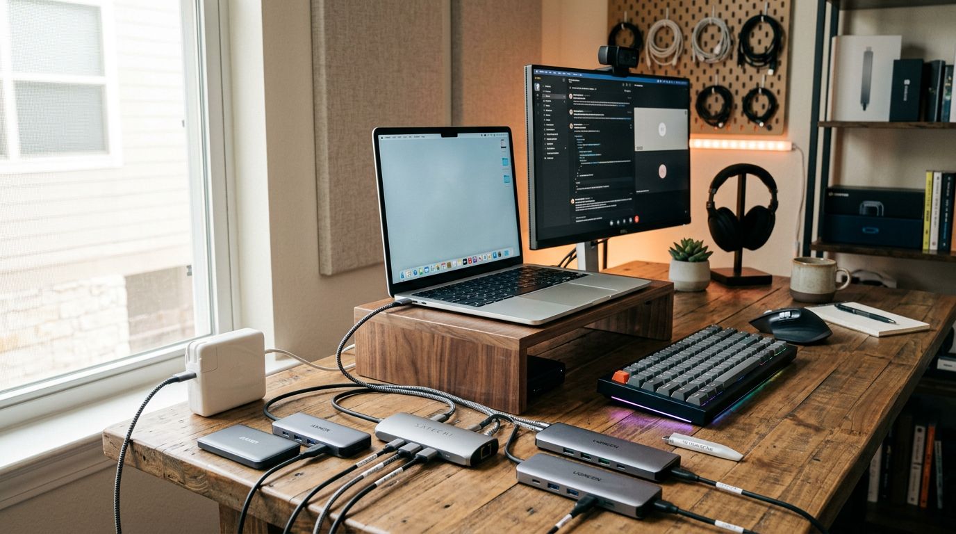 USB Hub Type-C ราคาถูกสำหรับ MacBook Air เทียบตัวไหน PD ชาร์จเร็วจริง ไม่ค้างระหว่างประชุม
